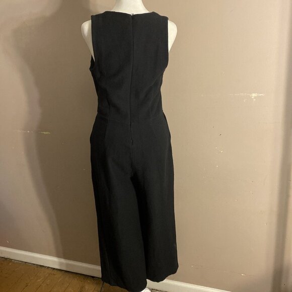 Madewell Textured & Thread Ribbed Jumpsuit Black Sleeveless Pockets Wms Sz S - Picture 5 of 16